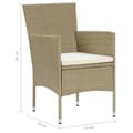 Pikkukuva 11 / 11: Puutarhatuolit - Living Puutarharuokatuolit 2 kpl polyrottinki beige