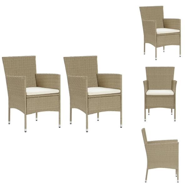 Puutarhatuolit - Living Puutarharuokatuolit 2 kpl polyrottinki beige