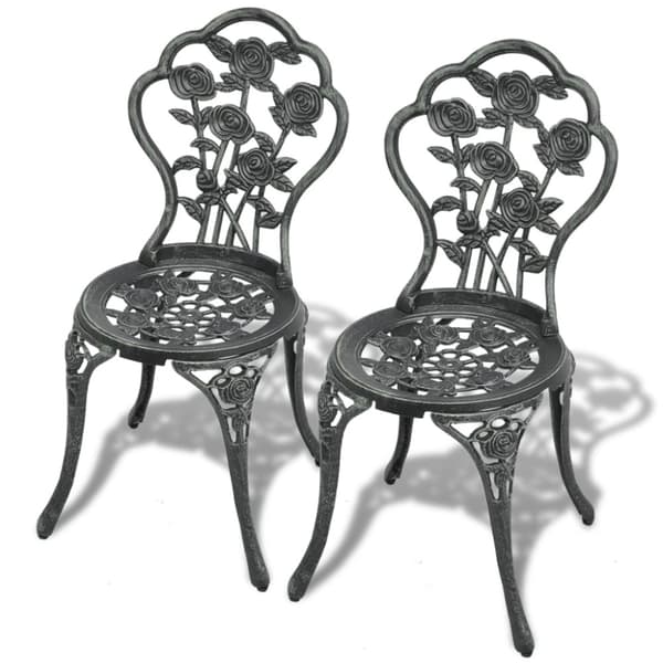 Havestole - Living bistrostole 2 stk. støbt aluminium grøn