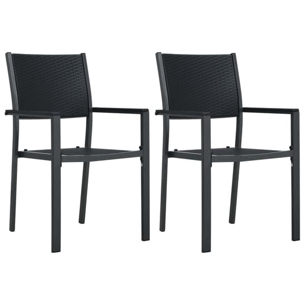 Havestole - Living havestole 2 stk. plastik rattanlook sort
