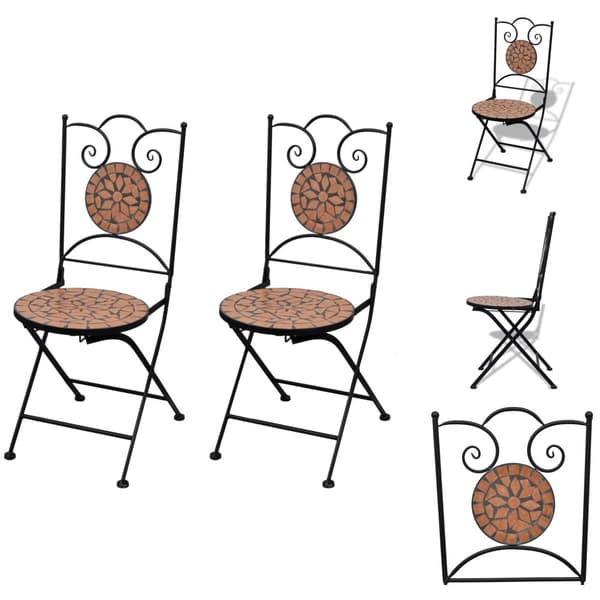 Havestole - Living foldbare bistrostole 2 stk. keramik terracotta
