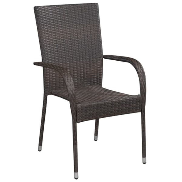 Havestole - Living stabelbare havestole 6 stk. polyrattan brun