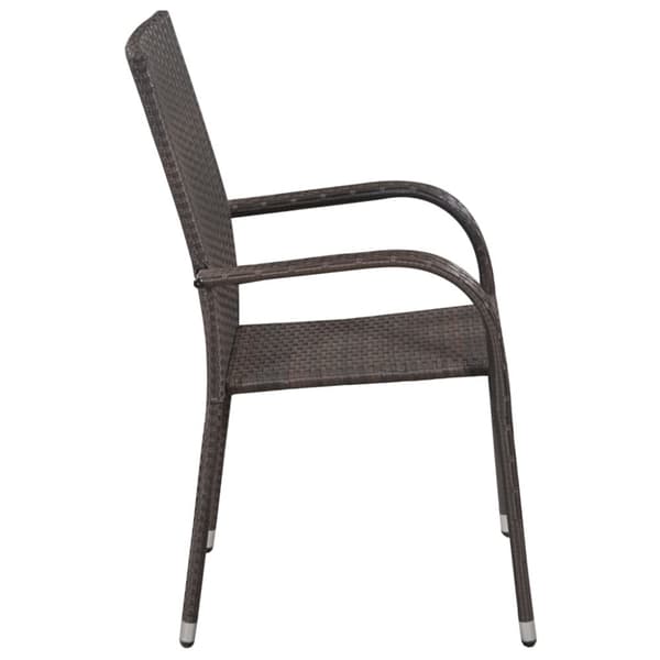 Havestole - Living stabelbare havestole 6 stk. polyrattan brun