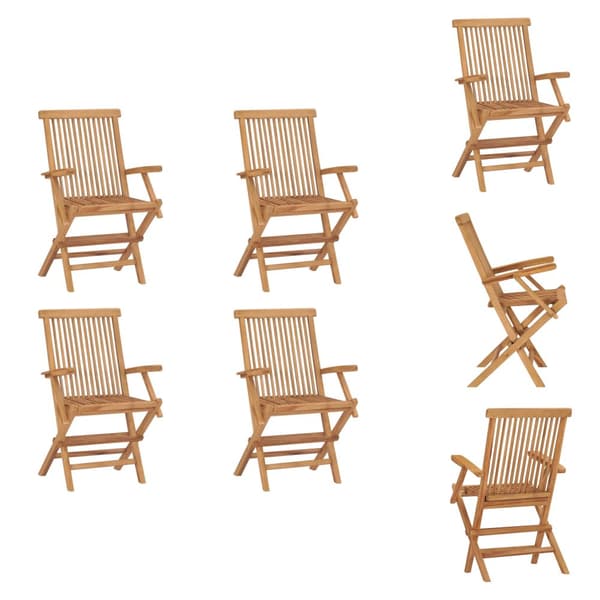 Havestole - Living foldbare havestole 4 stk. massivt teaktræ