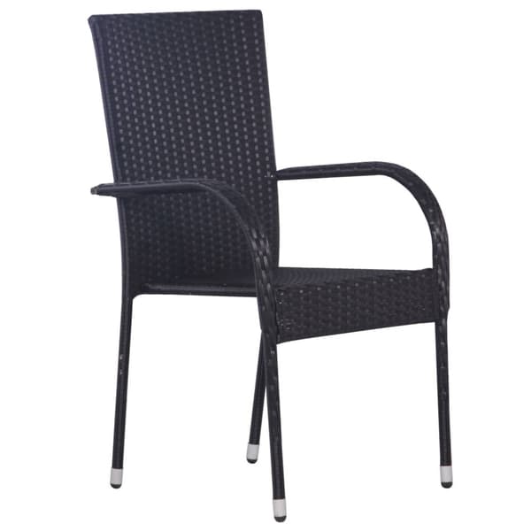 Havestole - Living havestole 4 stk. stabelbare polyrattan sort