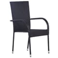 Miniatyrbillede 3 af 6: Havestole - Living havestole 4 stk. stabelbare polyrattan sort