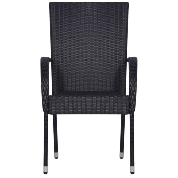 Havestole - Living havestole 4 stk. stabelbare polyrattan sort