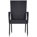 Miniatyrbillede 4 af 6: Havestole - Living havestole 4 stk. stabelbare polyrattan sort