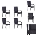 Miniatyrbillede 1 af 6: Havestole - Living havestole 4 stk. stabelbare polyrattan sort
