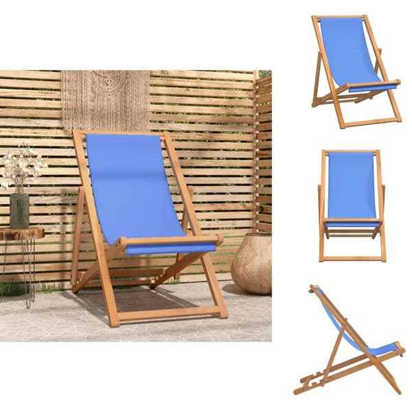Havestole - Living dækstol 56x105x96 cm teak blå