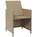 Miniatyrbild 8 av 11: Utestolar - Living Trädgårdsstolar med dynor 4 st konstrotting beige