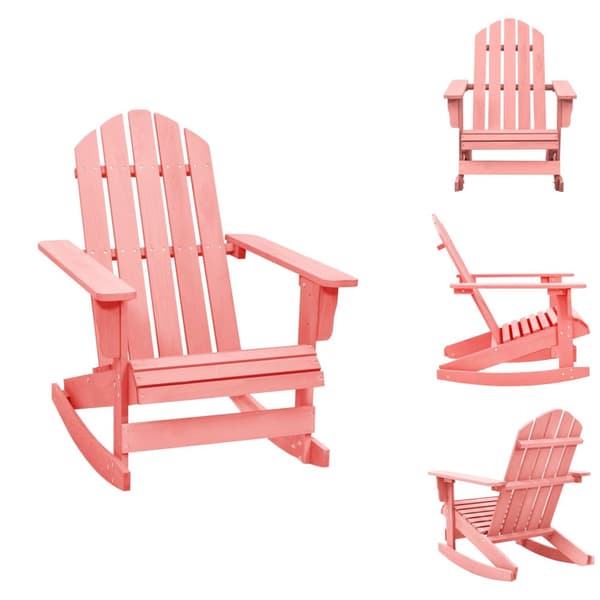 Havestole - Living Adirondack-gyngestol massivt grantræ lyserød