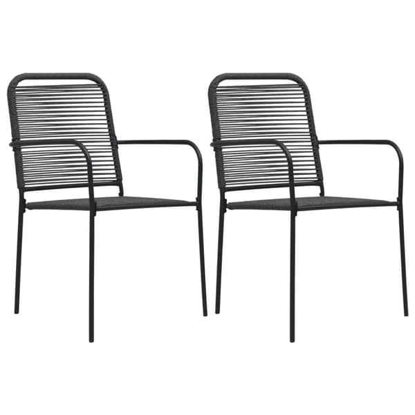 Havestole - Living havestole 2 stk. bomuldstov stål sort