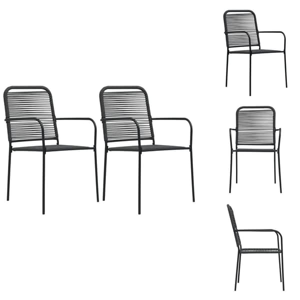 Havestole - Living havestole 2 stk. bomuldstov stål sort