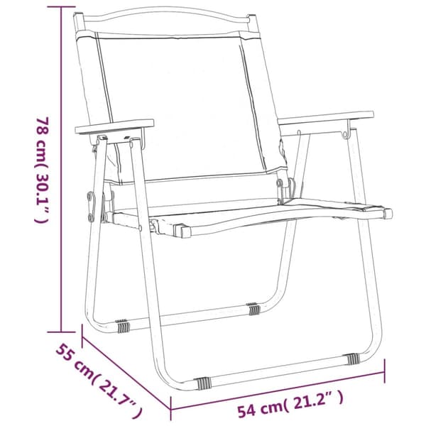 Havestole - Living campingstole 2 stk. 54x55x78 cm oxfordstof sort
