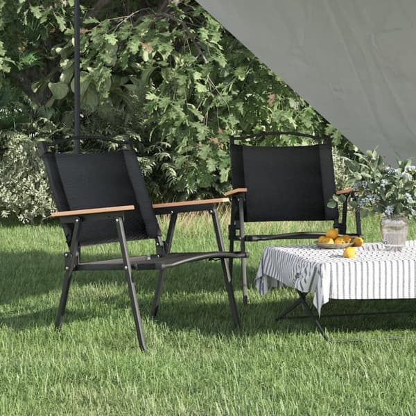 Havestole - Living campingstole 2 stk. 54x55x78 cm oxfordstof sort
