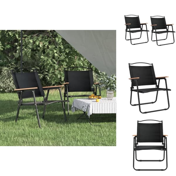 Havestole - Living campingstole 2 stk. 54x55x78 cm oxfordstof sort