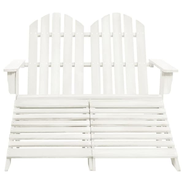 Havestole - Living 2-personers Adirondack-havestol med fodstøtte grantræ hvid