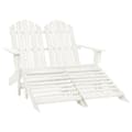 Miniatyrbillede 2 af 9: Havestole - Living 2-personers Adirondack-havestol med fodstøtte grantræ hvid