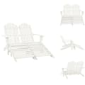 Miniatyrbillede 1 af 9: Havestole - Living 2-personers Adirondack-havestol med fodstøtte grantræ hvid