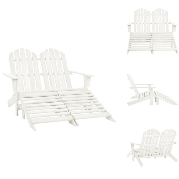 Havestole - Living 2-personers Adirondack-havestol med fodstøtte grantræ hvid
