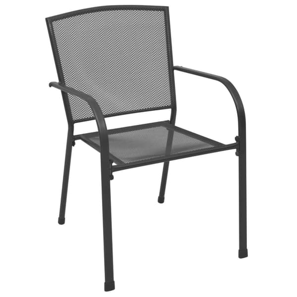 Utestolar - Living Trädgårdsstolar 4 st nätdesign antracit stål