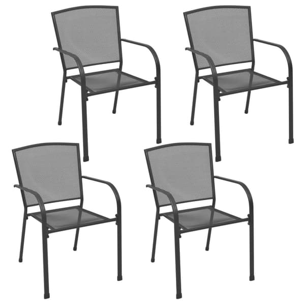 Utestolar - Living Trädgårdsstolar 4 st nätdesign antracit stål