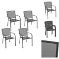 Miniatyrbild 1 av 6: Utestolar - Living Trädgårdsstolar 4 st nätdesign antracit stål