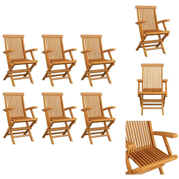 Havestole - Living foldbare havestole 6 stk. massivt teaktræ