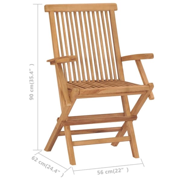Utestolar - Living Hopfällbara trädgårdsstolar 3 st massiv teak