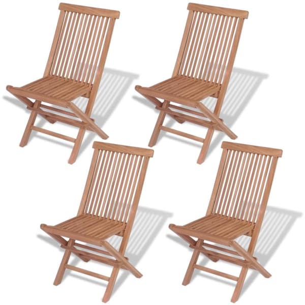 Utestolar - Living Hopfällbara trädgårdsstolar 4 st massiv teak