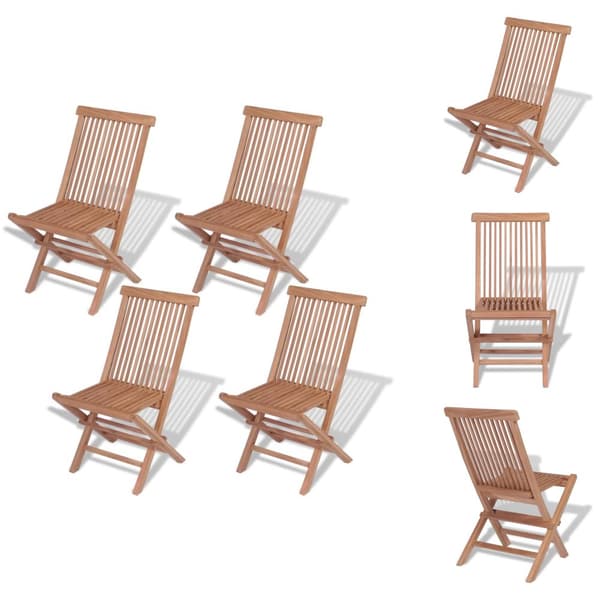 Utestolar - Living Hopfällbara trädgårdsstolar 4 st massiv teak