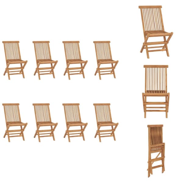 Havestole - Living foldbare havestole 8 stk. massivt teaktræ