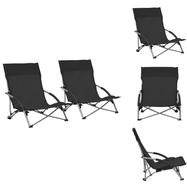 Havestole - Living foldbare strandstole 2 stk. stof sort