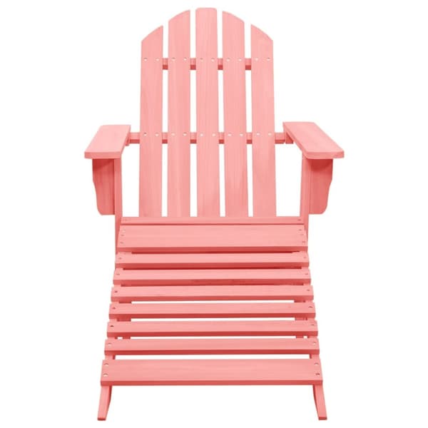 Utestolar - Living Adirondackstol med fotpall massivt granträ rosa