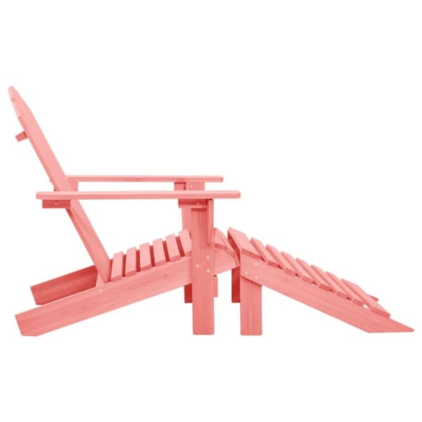 Utestolar - Living Adirondackstol med fotpall massivt granträ rosa