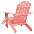 Miniatyrbild 5 av 9: Utestolar - Living Adirondackstol med fotpall massivt granträ rosa