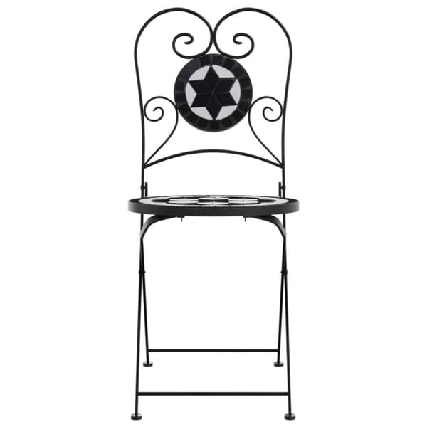 vidaXL bistrostole 2 stk. foldbar keramik sort og hvid