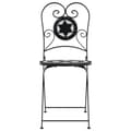 Miniatyrbillede 5 af 11: vidaXL bistrostole 2 stk. foldbar keramik sort og hvid