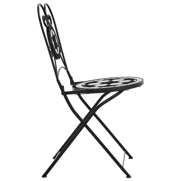 vidaXL bistrostole 2 stk. foldbar keramik sort og hvid