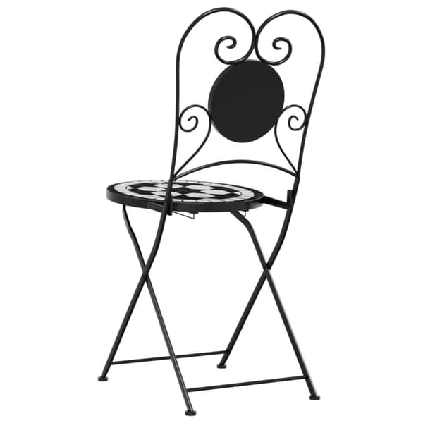 vidaXL bistrostole 2 stk. foldbar keramik sort og hvid