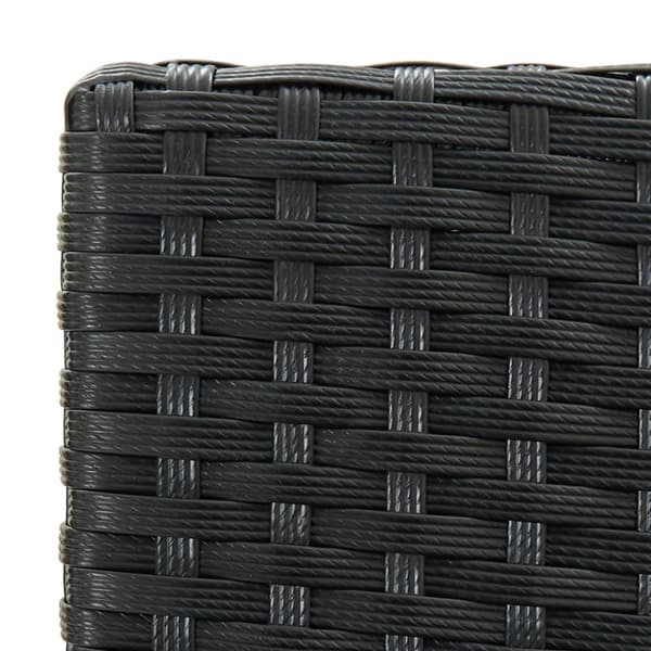 Havestole - Living barstole til haven med hynder 4 stk. polyrattan sort
