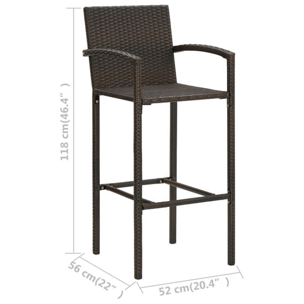 Utestolar - Living Barstolar 4 st brun konstrotting