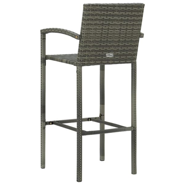 Havestole - Living barstole 4 stk. polyrattan grå