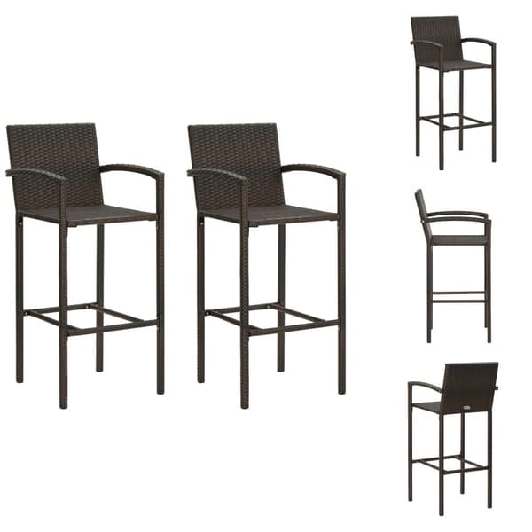 Utestolar - Living Barstolar 2 st brun konstrotting
