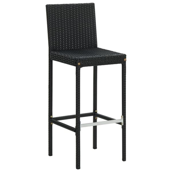 Barstole til haven med hynder 4 stk. Polyrattan sort - Barstol - Barstole - Home & Living