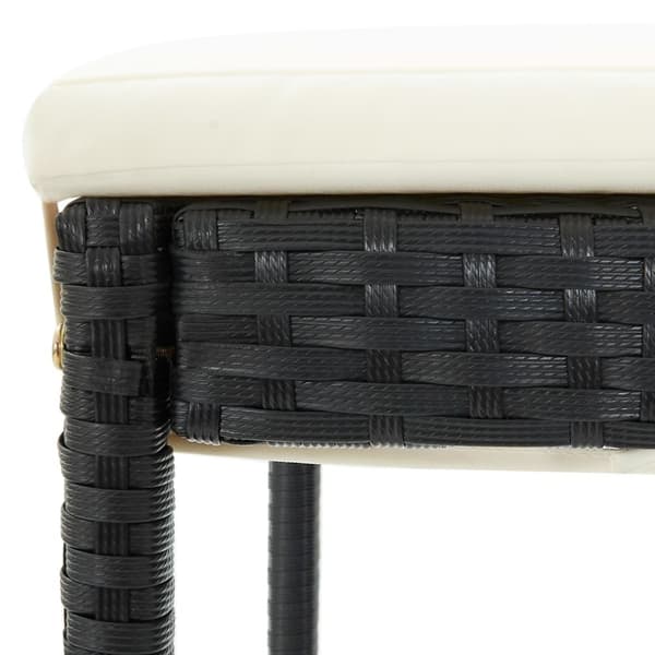 Barstole til haven med hynder 4 stk. Polyrattan sort - Barstol - Barstole - Home & Living