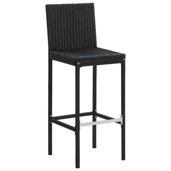 Barstolar för utomhusbruk med dynor 2 st svart konstrotting - Barstolar - Barstol - Home & Living