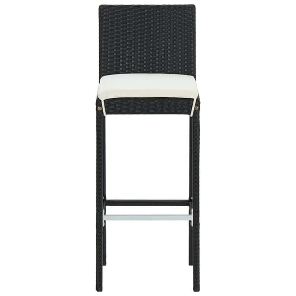 Barstolar för utomhusbruk med dynor 2 st svart konstrotting - Barstolar - Barstol - Home & Living