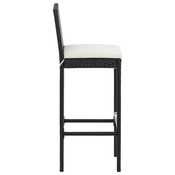 Barstolar för utomhusbruk med dynor 2 st svart konstrotting - Barstolar - Barstol - Home & Living